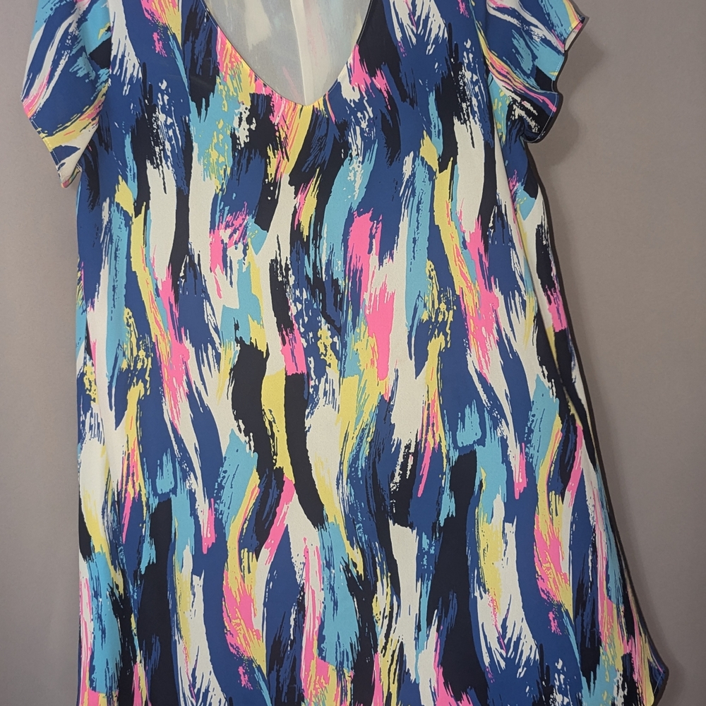 Colorful Abstract Print Women's Tunic Dress
